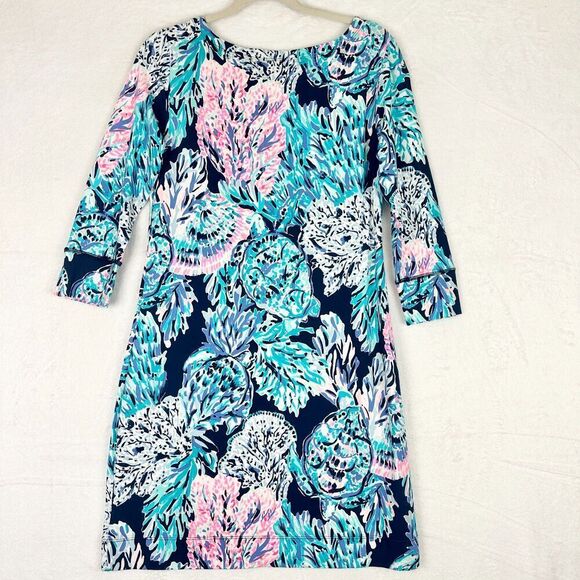 Lilly Pulitzer Sophie Dress High Tide Size Medium UPF 50 Vacation Beach Preppy - Picture 2 of 7